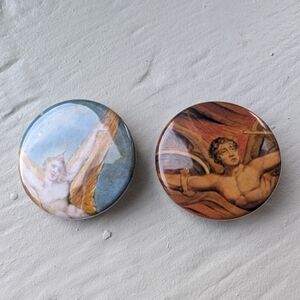 Set of 2 William Blake art 1.25 inch pinback buttons